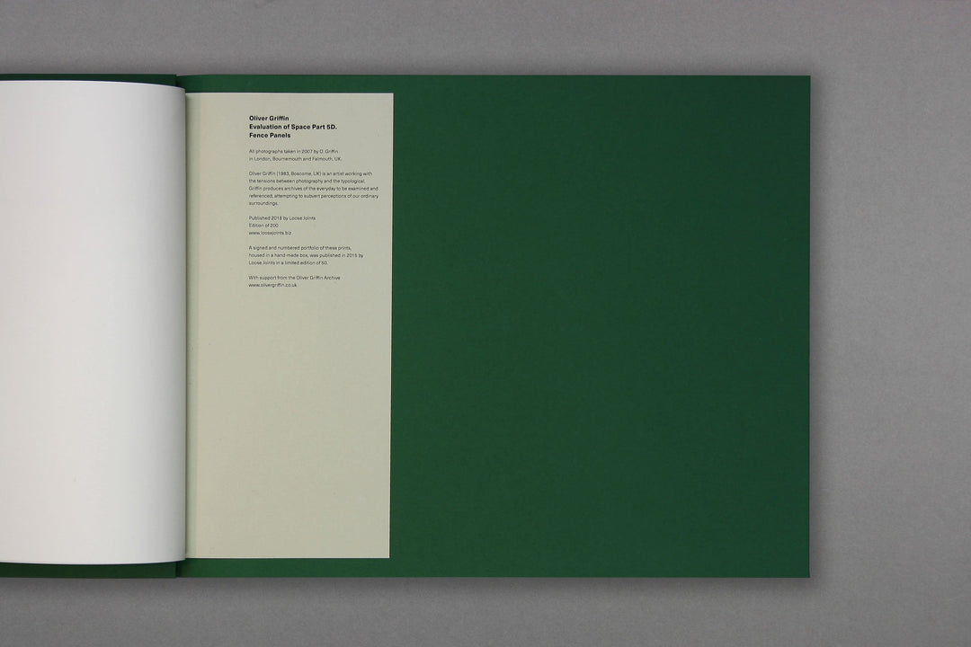 Oliver Griffin - E.S. 5D: Fence Panels II - Loose Joints Publishing