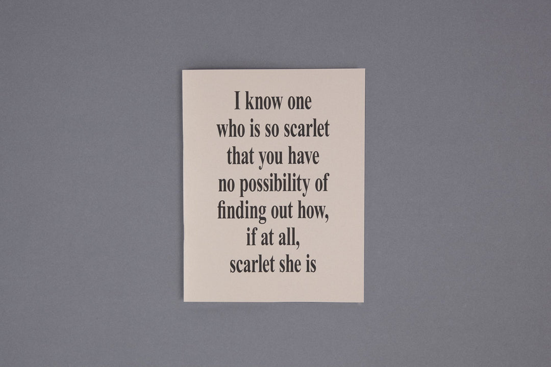 Lewis Chaplin - I know one so scarlet - Loose Joints Publishing