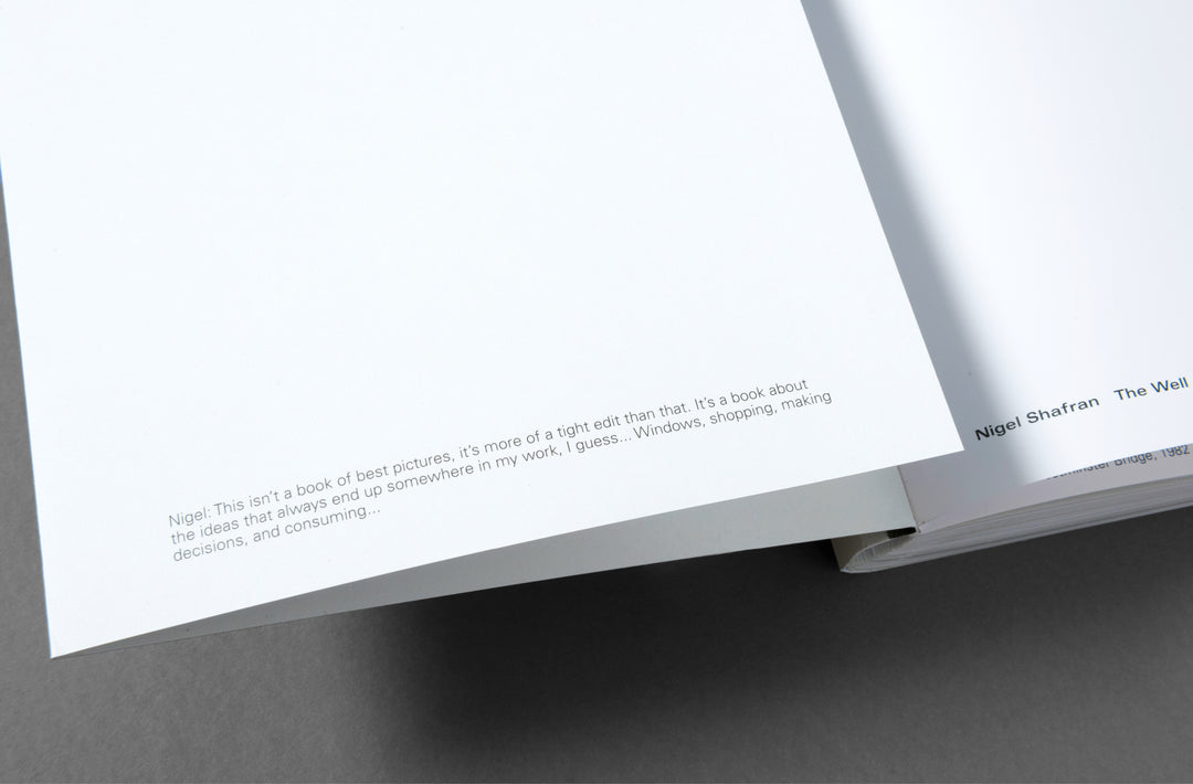 Nigel Shafran – The Well, book published by Loose Joints. Text by Phil Bicker, Anna Cockburn, Charlotte Cotton, Katie Grand, Alex Harrington, Phyllis Posnick and Kathy Acker. Edit by Linda van Deursen.