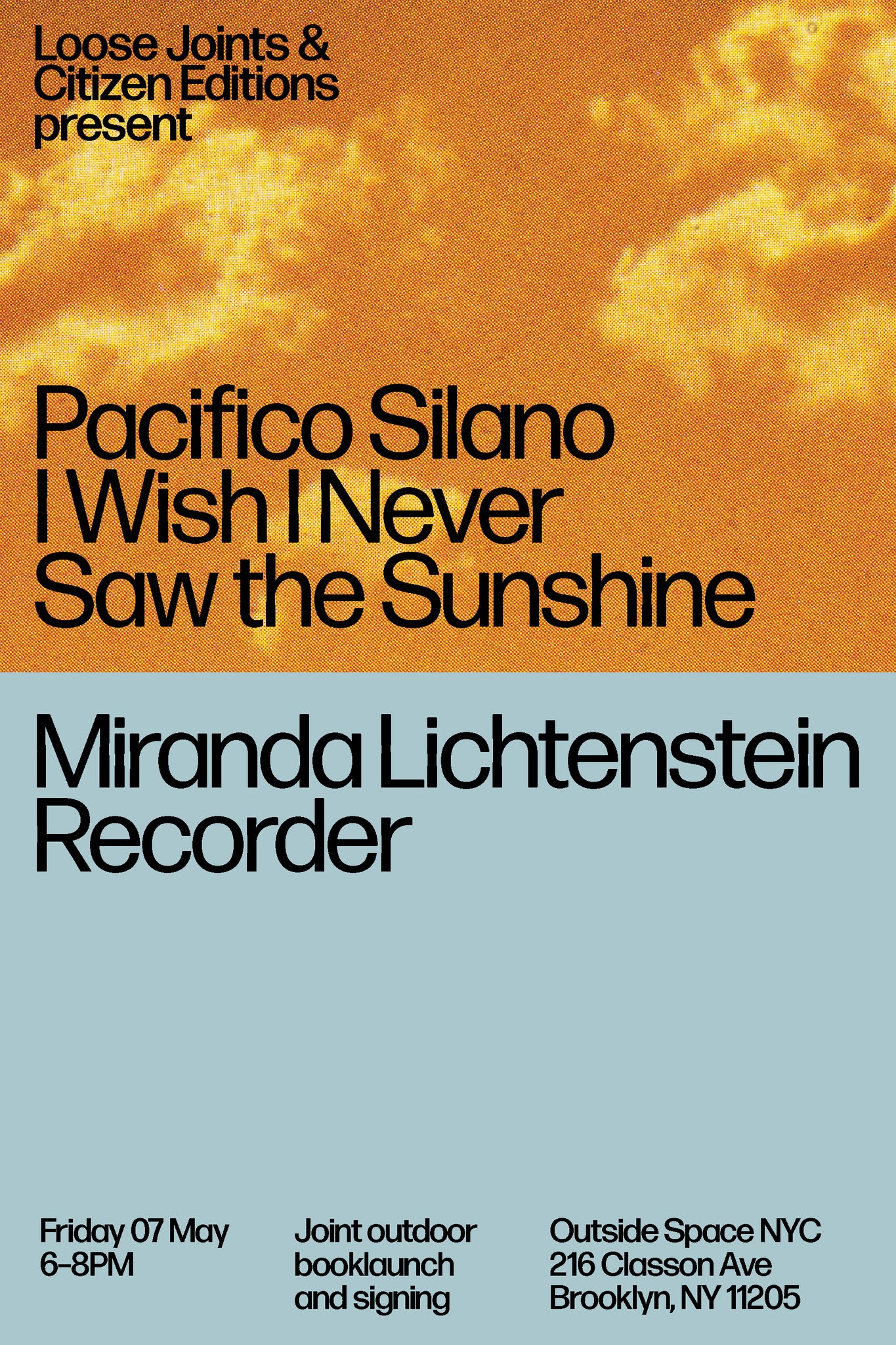 Joint outdoor booklaunch and signing with Miranda Lichtenstein & Pacifico Silano